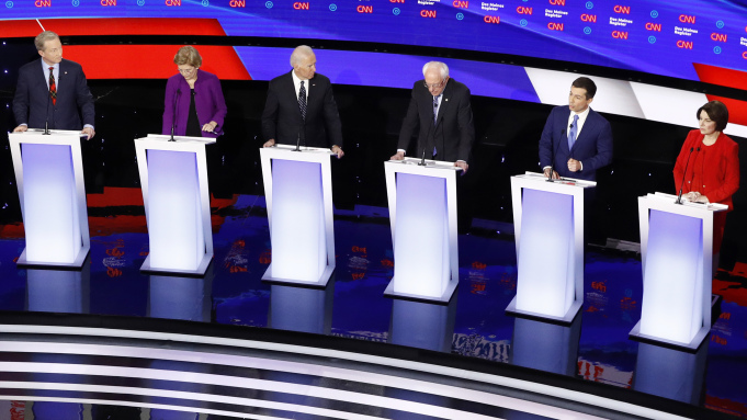 Amy Klobuchar, Pete Buttigieg, Bernie Sanders, Joe Biden, Elizabeth Warren, Tom Steyer